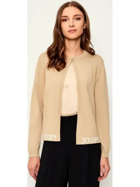 JOOP! Geacă tricotată Kona maro deschis / natural alb