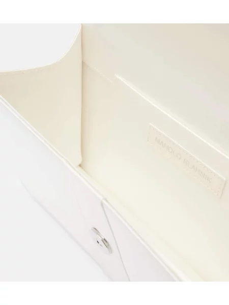 Pantaloni Manolo Blahnik din satin alb