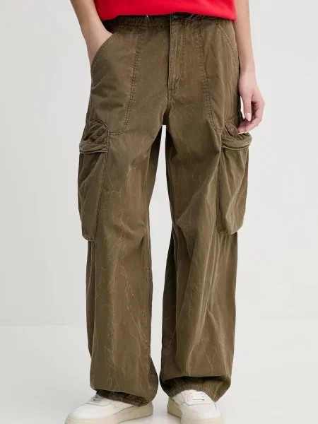 G-Star Raw pantaloni femei croială cargo high waist verde