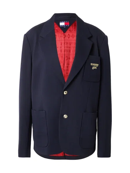 Tommy Jeans sacou marin un singur rand de neted albastru