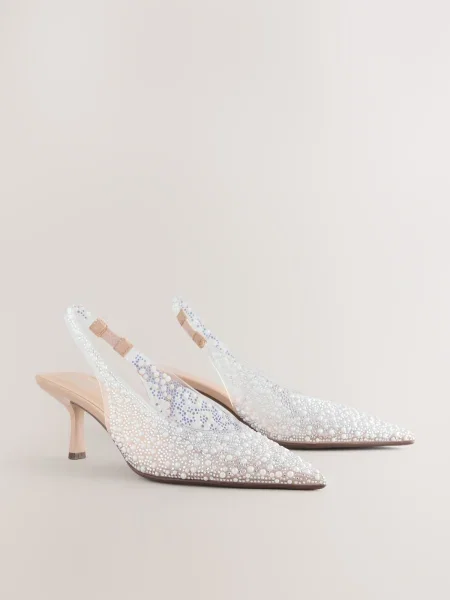 Next Pumps transparent alb