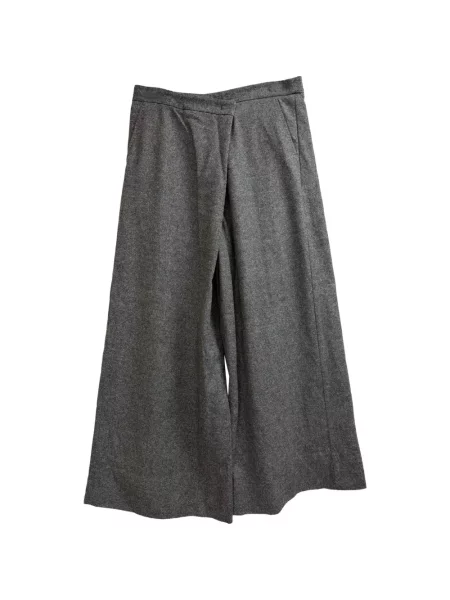 Pantaloni Max Mara asimetrice cu model herringbone gri