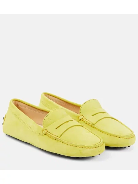 Mocasini Tod's din piele de căprioară galben