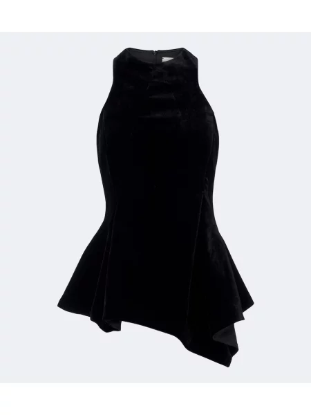 Top Magda Butrym de catifea drapat negru