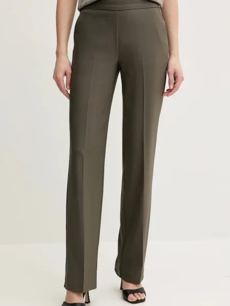 Панталон Morgan PLODI.F зелено с кройка по тялото със стандартна талия PLODI.F бяло