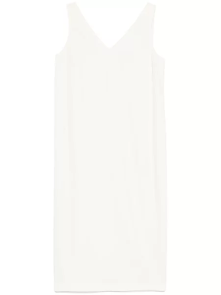 Rochie midi Theory cu decolteu în V până la genunchi de costum alb