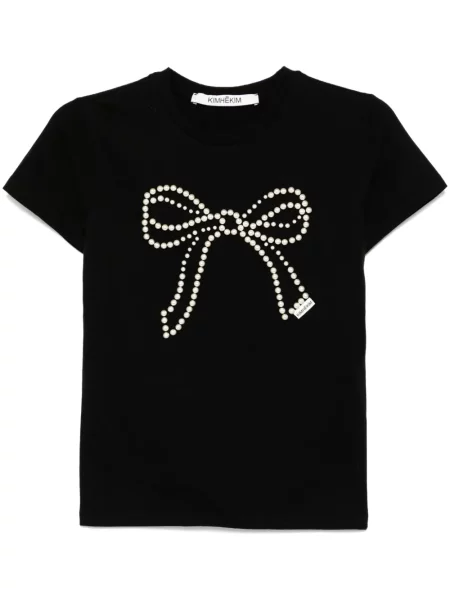 Tricou Kimhēkim cu perle negru