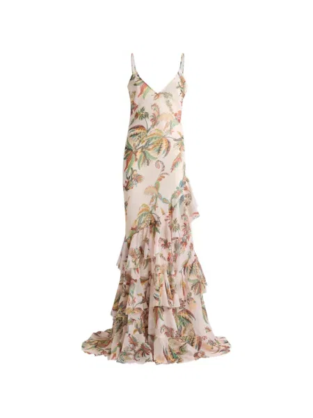 Rochie maxi Etro cu imagine cu model paisley roz