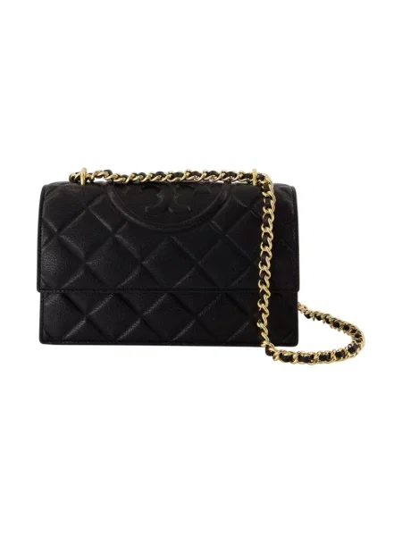 Tory Burch torebka skórzana Fleming czarny
