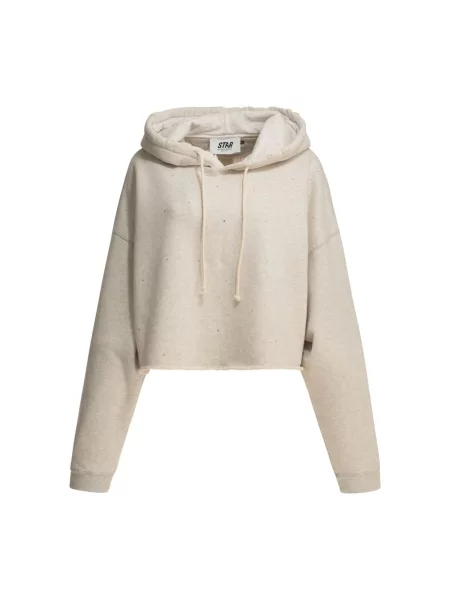 Bluza z kapturem Golden Goose z kapturem o skróconej długości szara