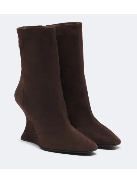 Cizme scurte Aquazzura din piele de căprioară maro