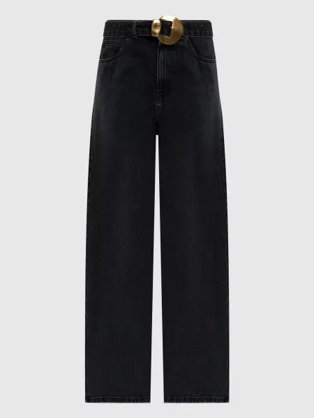 Джинси-банани з патчем логотипа Twinset сірі