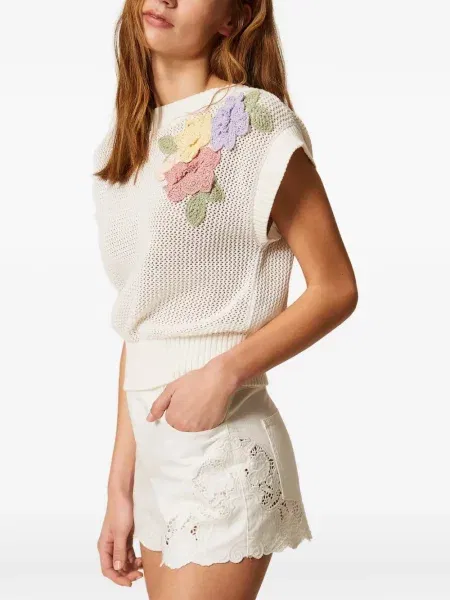 Vestă Twinset tricotate alb