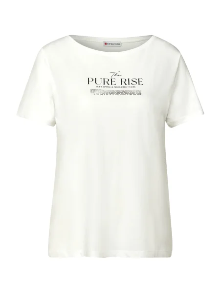 STREET ONE Tricou negru / murdar alb