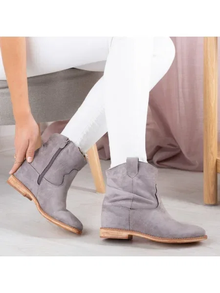 Botine Resti cu pană cowboy alb