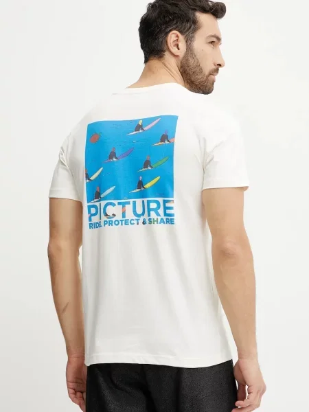 Tričko Picture Simon Bailly 1 s potiskem béžová