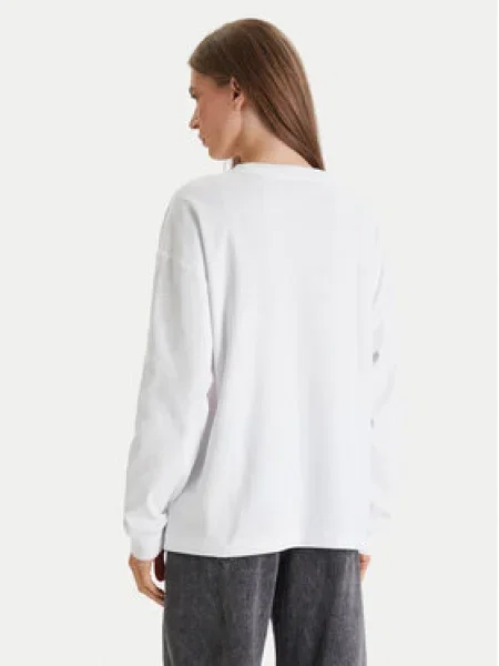 Calvin Klein Jeans Pulóver Monologo Oversize fehér