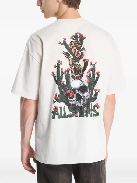 Tricou Allsaints cu imagine alb