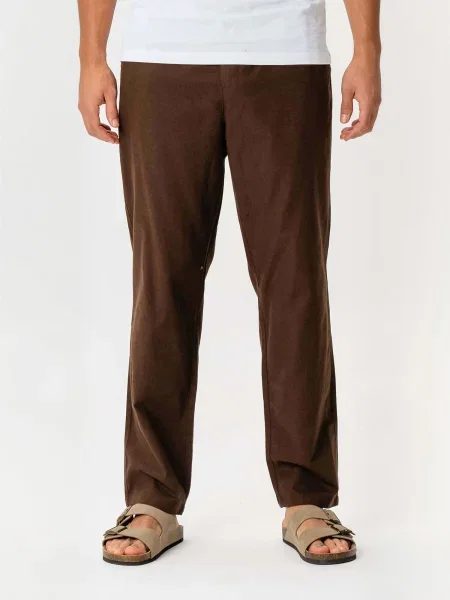 TEESHOPPEN Pantaloni Cotton maro