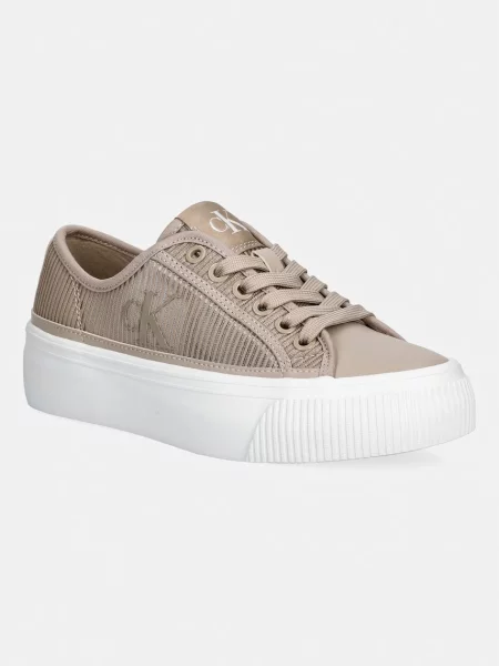 Calvin Klein VULC FLATF LACEUP STRIPED NYL superge bež