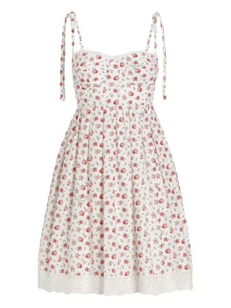 Rochie Dolce & Gabbana cu model floral din dantelă de costum alb