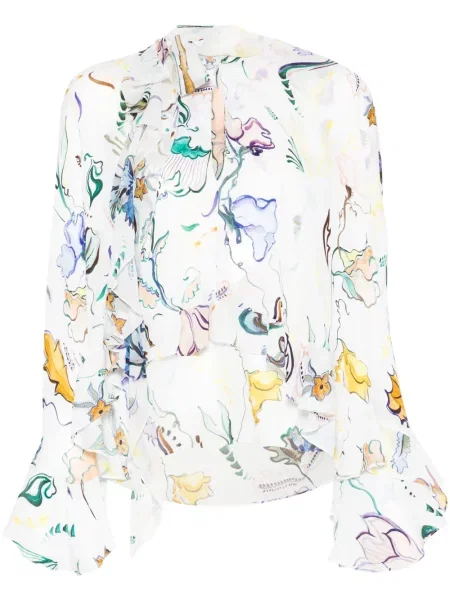 Bluză Dorothee Schumacher cu model floral cu imagine alb