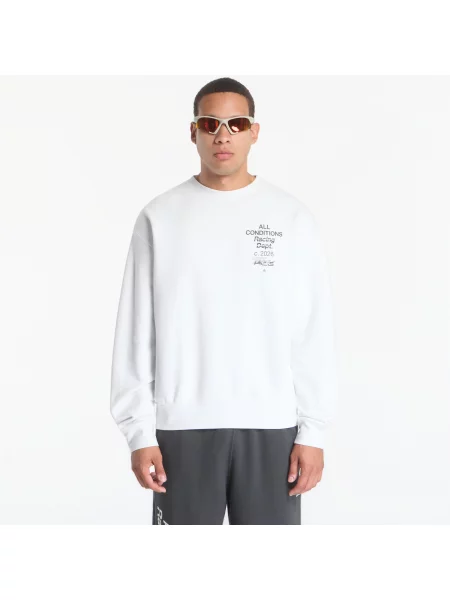 Hanorac crewneck Nike din fleece cu decolteu rotund alb
