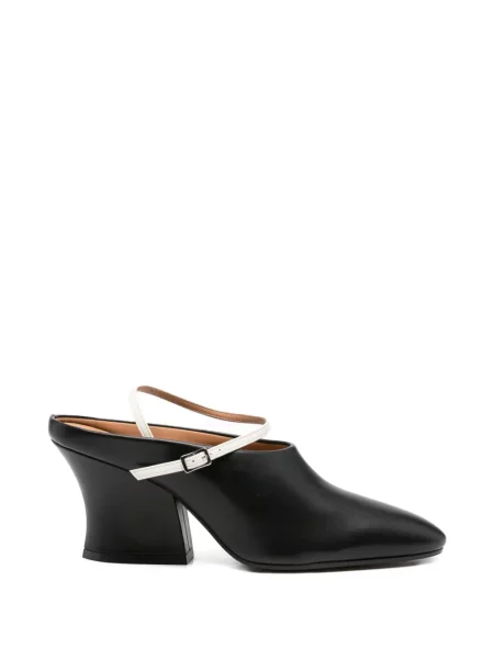 Papuci tip mules Jil Sander din piele negru