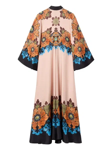 Rochie maxi La Doublej cu model floral cu imagine de costum
