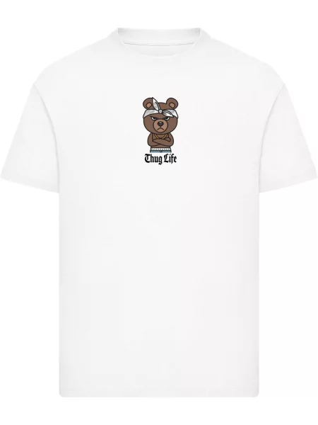 Mister Tee Tricou Bandana Bear maro închis / gri / negru alb