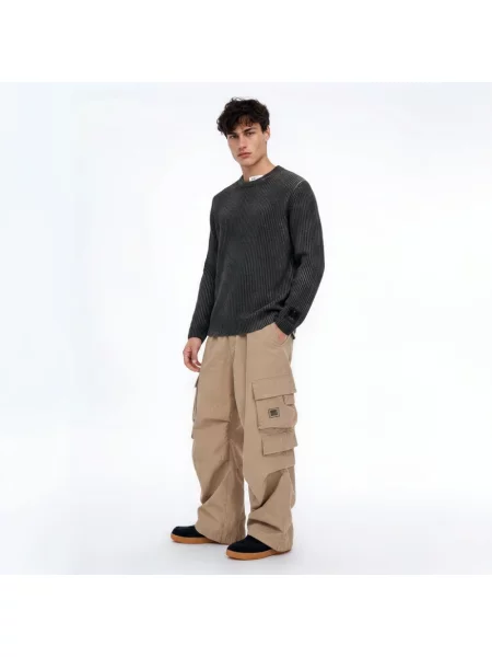 Sweter C.p. Company z okrągłym dekoltem szary