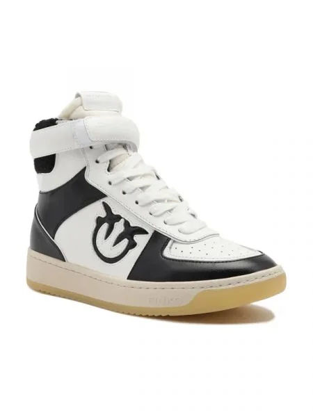 Pinko Bőr sneakers tornacipő MIDI BASKET fehér
