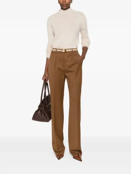 Pantaloni Max Mara plisate maro