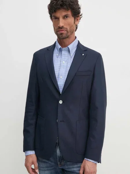 Volnen suknjič BOSS mornarsko modra