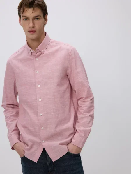 Reserved Сорочка slim fit із високим вмістом пильно-рожевий рожева