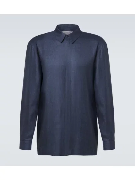 Cămașă Gabriela Hearst de lână albastru