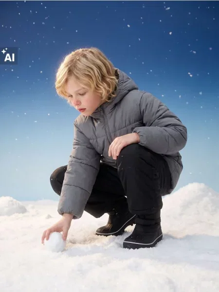 Sinsay Prošívaná bunda s kapucí šedá