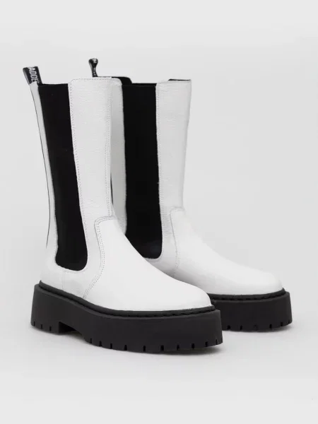 Steve Madden Sztyblety skórzane Vivianne na platformie biały