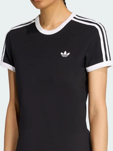 Pruhované šaty Adidas Originals čierna