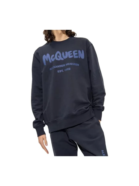 Bluza Alexander Mcqueen z logo niebieska