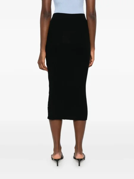 Fustă midi Courreges până la genunchi negru