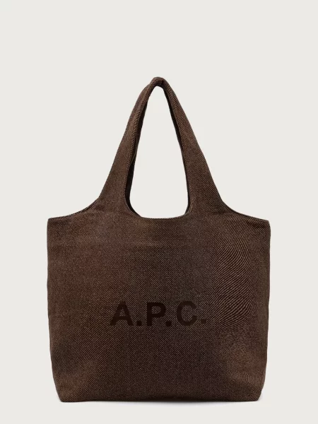 Geantă shopper A.p.c. de lână maro
