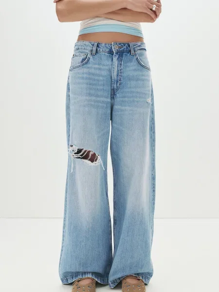 Pull&Bear Jeans TIRO MEDIO denim albastru