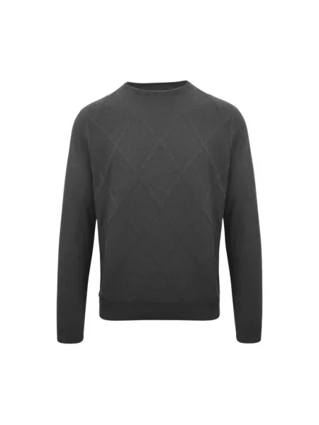 Sweter Malo z kaszmiru w kratę szary