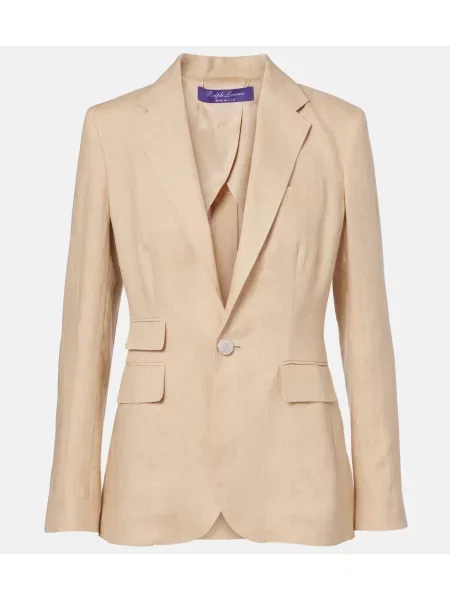 Lniana lniana marynarka Ralph Lauren Collection beżowa