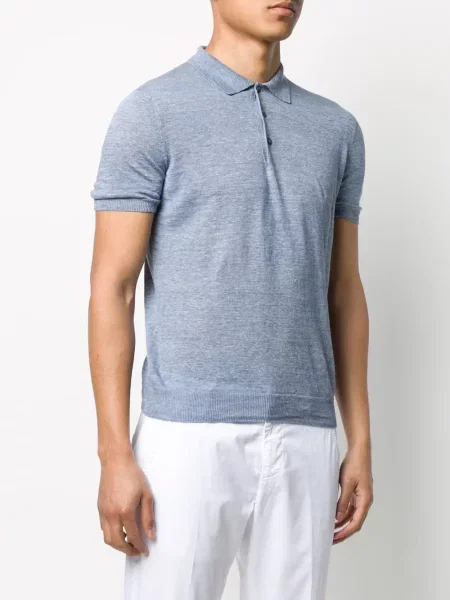 Πλεκτό polo Barba μπλε