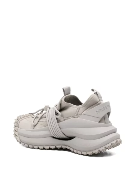 Sneakerși Emporio Armani cu șireturi din dantelă gri