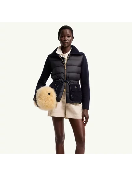 Kardigan Moncler z kaszmiru niebieski