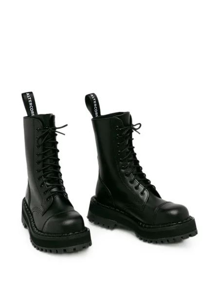Botine Altercore cu șireturi cu platformă din dantelă negru
