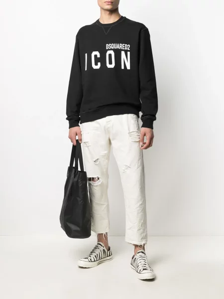 Bluza nierozpinana Dsquared2 z okrągłym dekoltem czarna